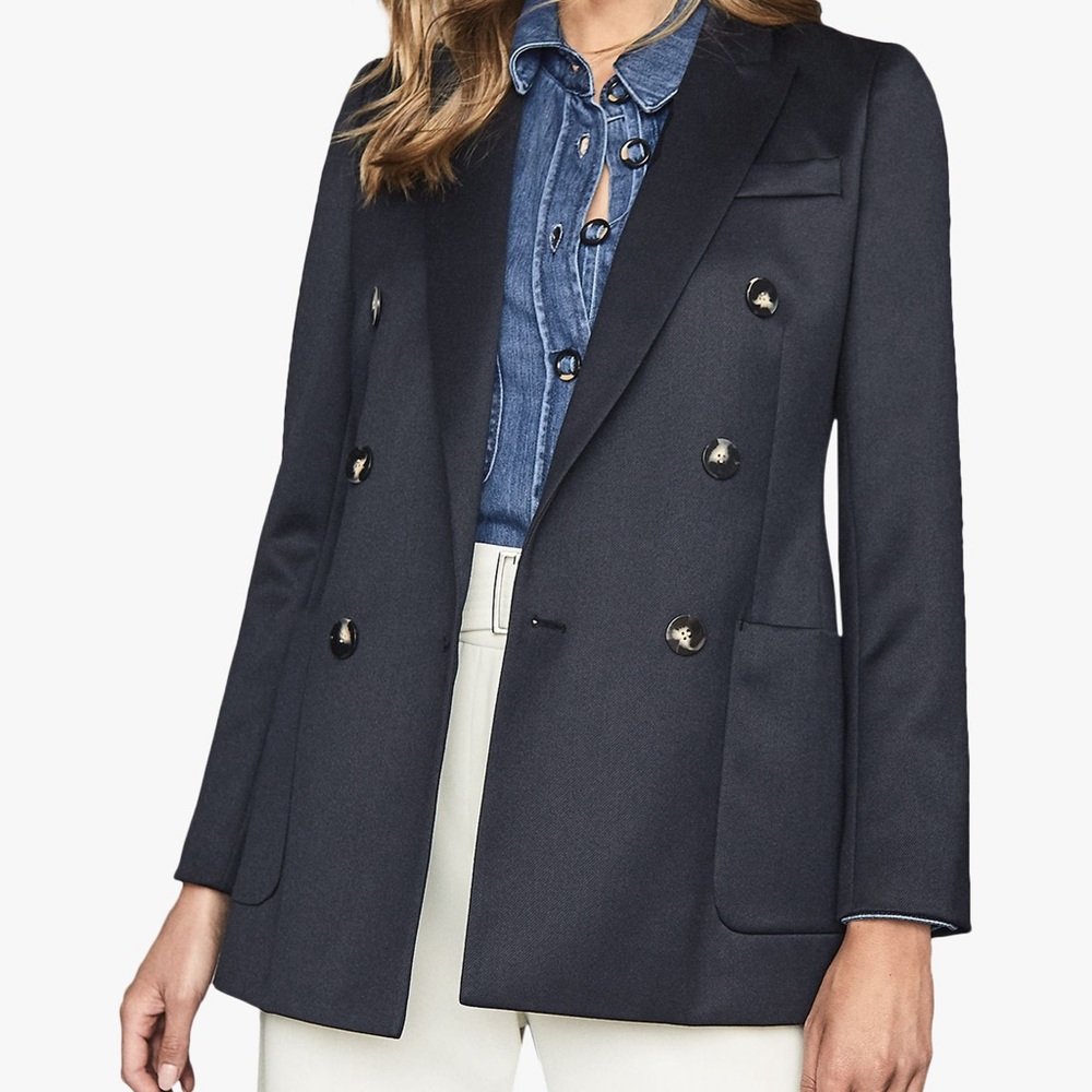 REISS Astrid Wool Blend DBL Breasted Blazer